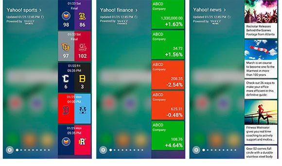 I possessori di Galaxy S6 Edge troveranno preinstallate le nuove applicazioni Yahoo! Finanza, Yahoo! Sport