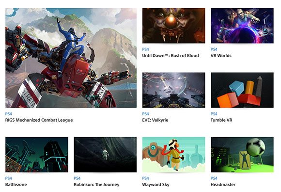 Questi sono alcuni esempi di videogiochi che Sony dichiara giÃ Â  pronti per PlayStation VR.