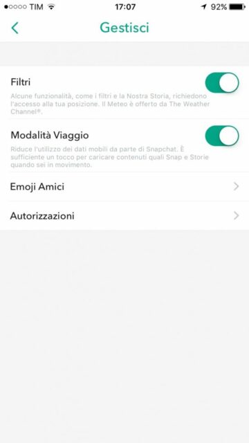 Snapchat e batteria
