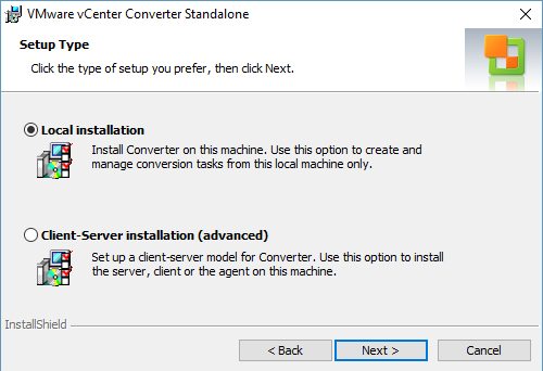 L'installazione di vCenter Converter permette di decidere se installare tutti i componenti del tool sulla macchina attuale, oppure soltanto alcuni, per utilizzare la modalità  client/server.