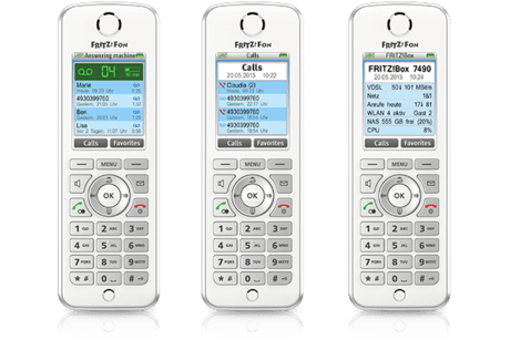 Le nuove home screen dei telefoni cordless Fritz!Fon.