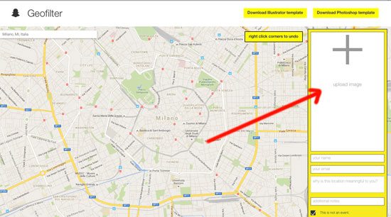 snapchat geofiltro upload