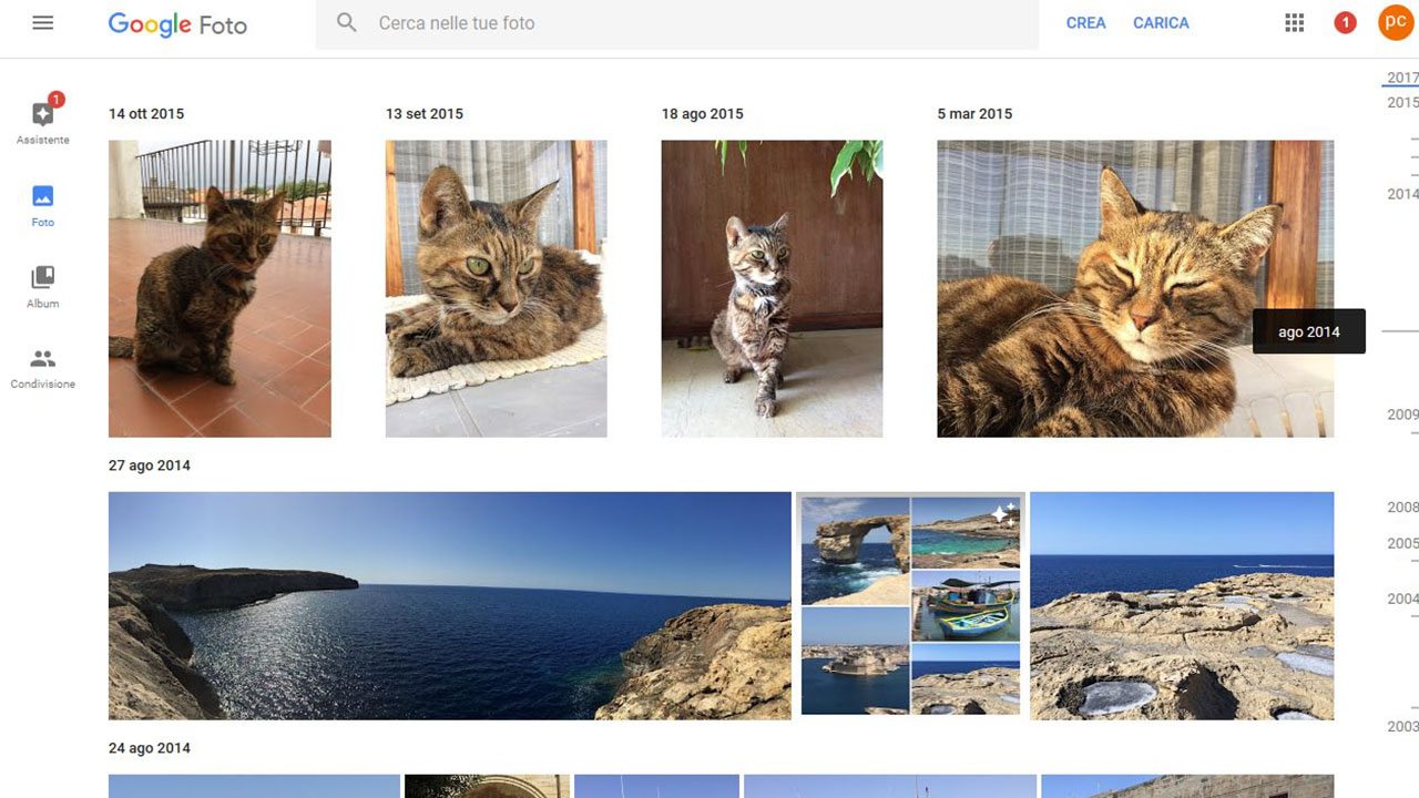 Google Foto offre numerose regolazioni per regolare al meglio il bilanciamento cromatico.