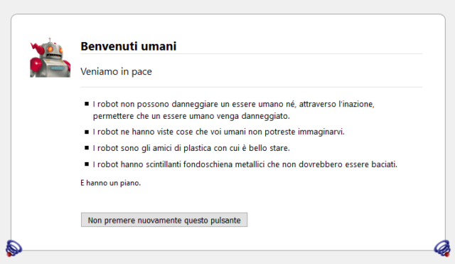 Mozilla, pagina dei Robot