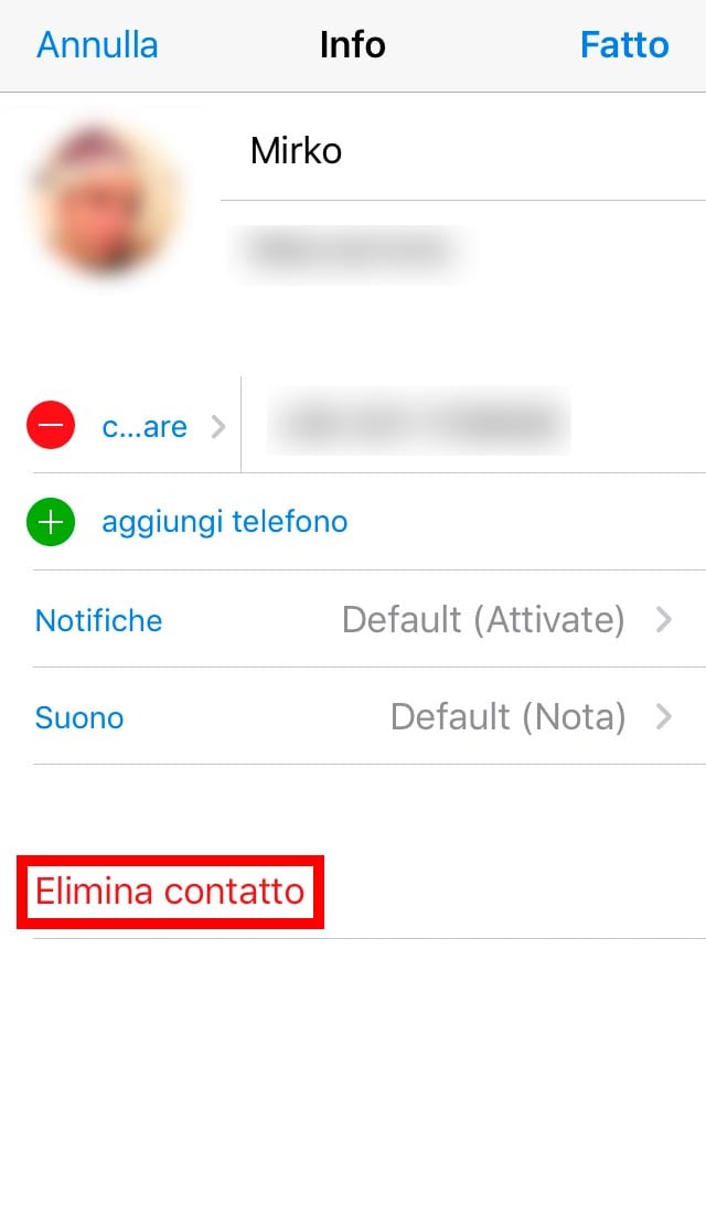 Come eliminare contatti Telegram