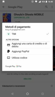 Google Play, acquisto con credito residuo 3