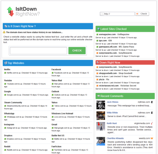 Is It Down Right Now - screenshot 1