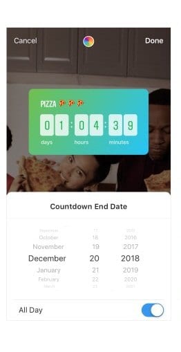 countdown instagram