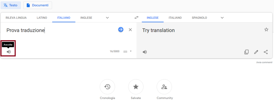 Usare Google Translate per conoscere la pronuncia delle parole straniere