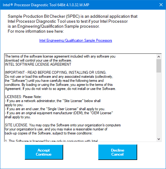 Intel Processor Diagnostic Tool - 1