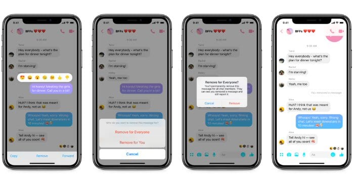 Come cancellare i messaggi inviati su Facebook Messenger