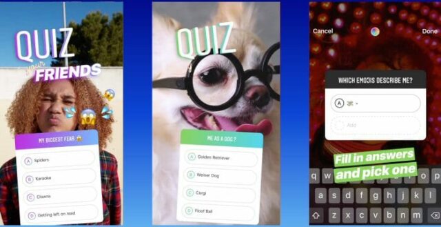 quiz instagram adesivi