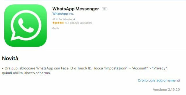 whatsapp face id