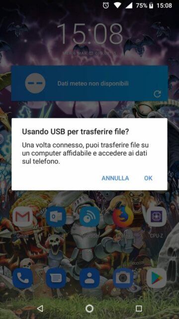 Tethering USB da Android a PC - 1