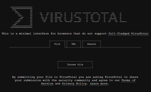 VirusTotal ASCII - 1
