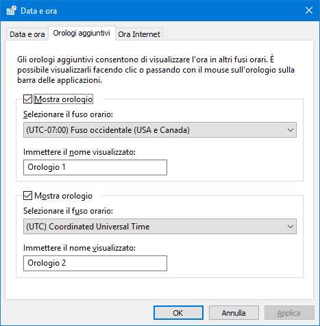 Orologi aggiuntivi in Windows - 1