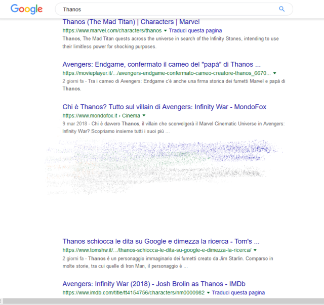 Thanos, Easter Egg di Google - 2