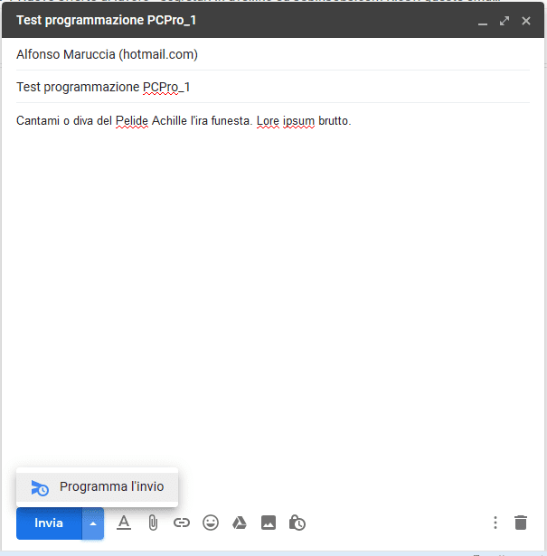 Gmail, invio programmato - 1