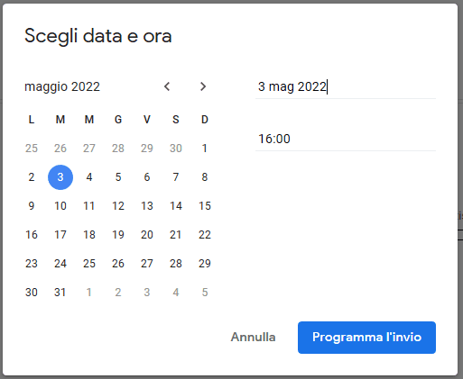 Gmail, invio programmato - 2