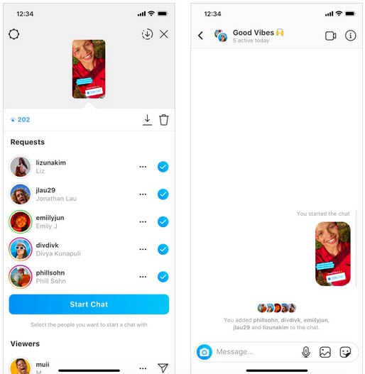 come creare una conversazione di gruppo su instagram