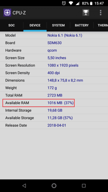 Uso memoria RAM su Android - 1
