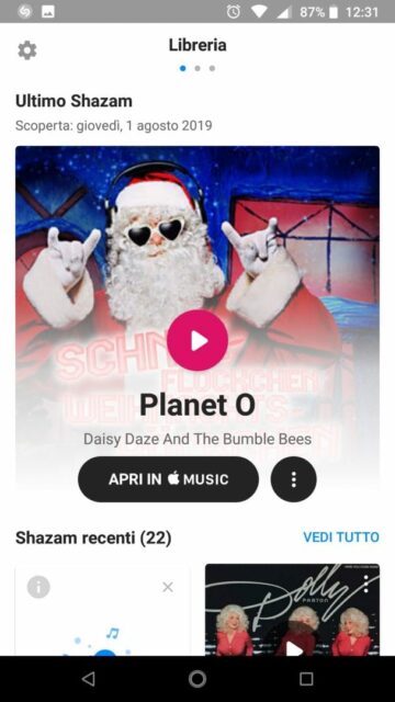 Shazam su Android - 3