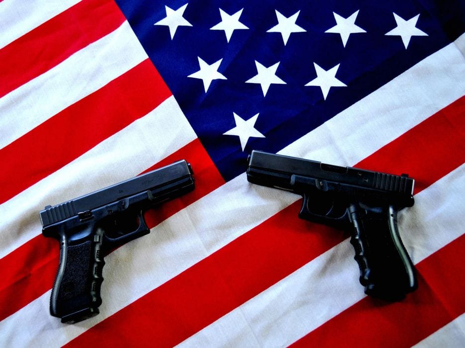 USA, bandiera, armi