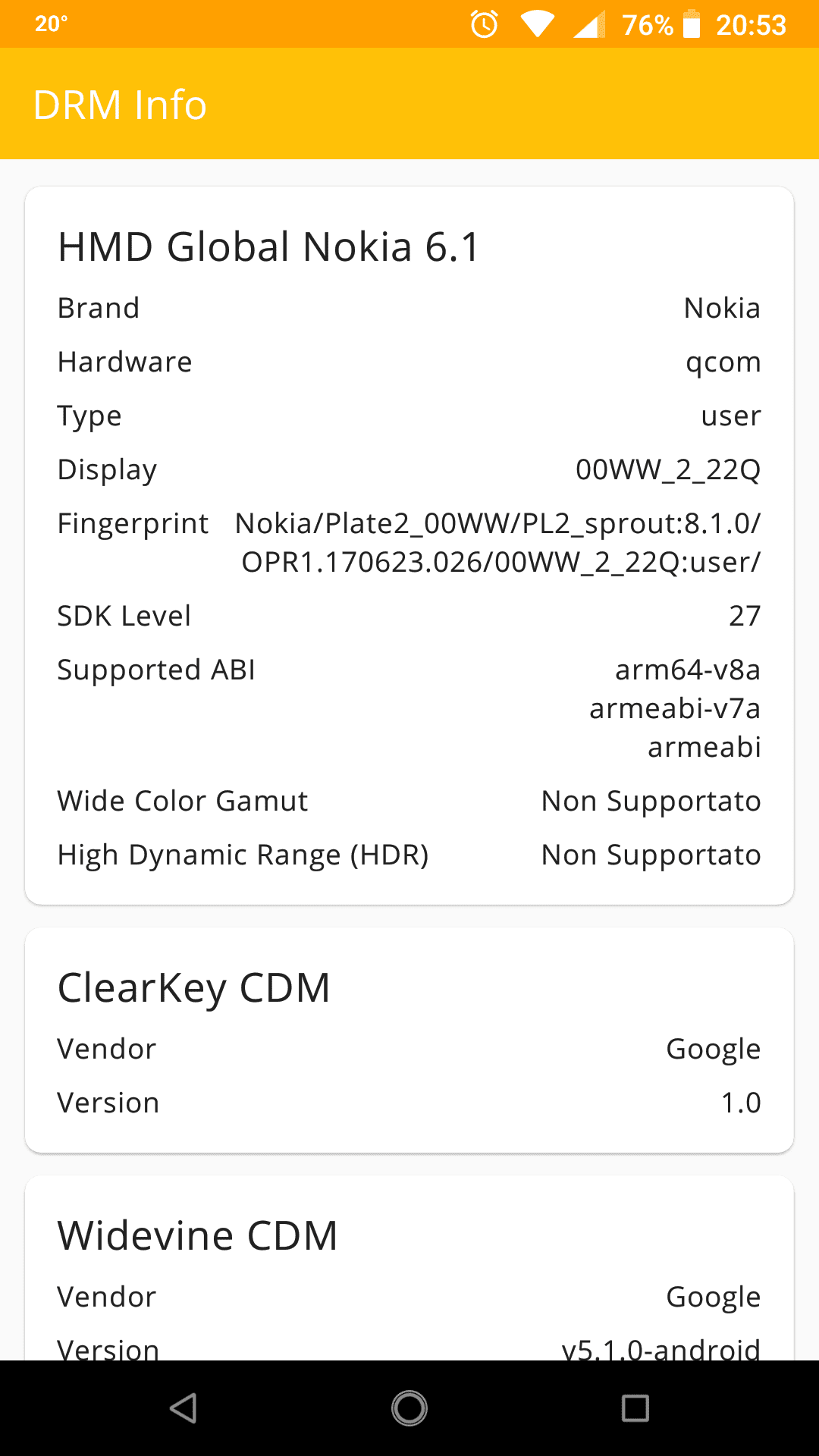 Come verificare il supporto delle tecnologie DRM su Android con DRM Info
