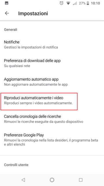 Google Play, Riproduzione automatica dei video - 3
