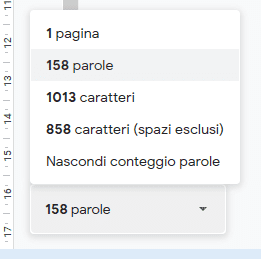 Conteggio parole in Google Docs - 2