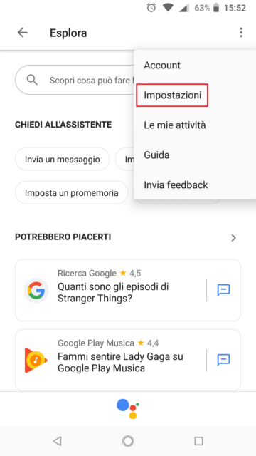 Disattivare Assistente Google - 2