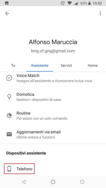 Disattivare Assistente Google - 3