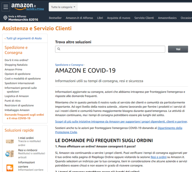 Amazon e COVID-19