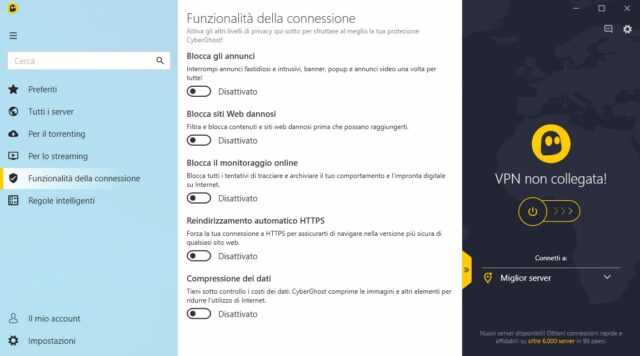 Il client del servizio include molte funzioni di protezione, come quelle  che permettono di bloccare gli annunci, il tracciamento e i siti Web dannosi.