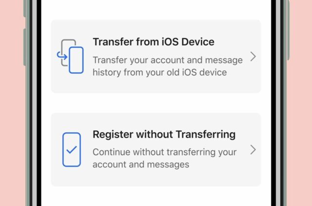 Signal per iOS - trasferimento conversazioni
