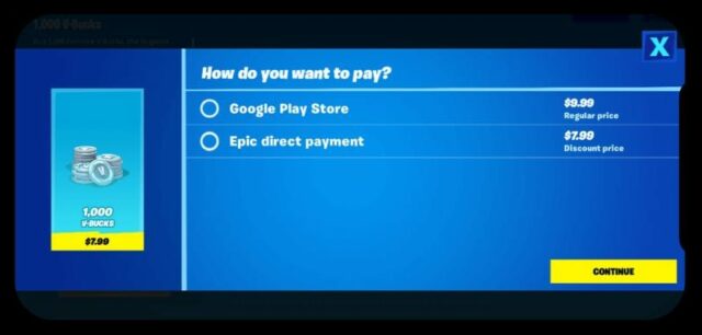 Fortnite direct pay Android