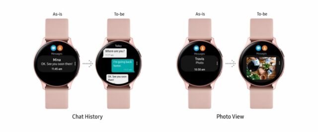 Galaxy Watch Active 2 - Chat History e Photo View