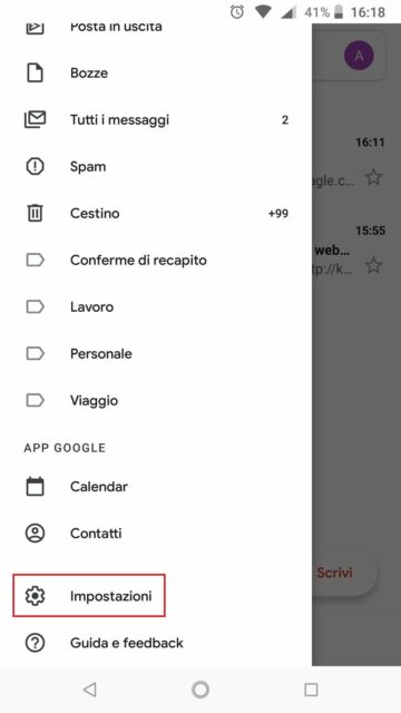 Gmail e Meet su Android - 3