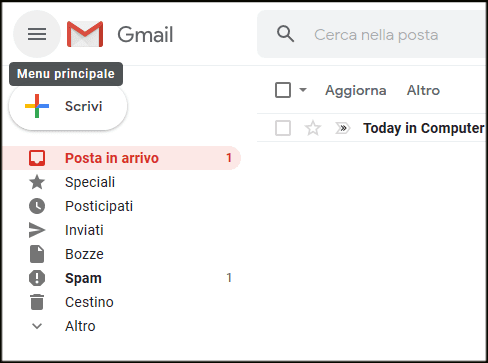 Gmail barra laterale rimpicciolita - 1