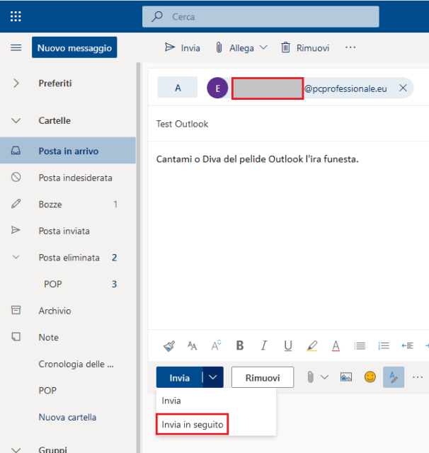 Outlook mail posticipate - 1