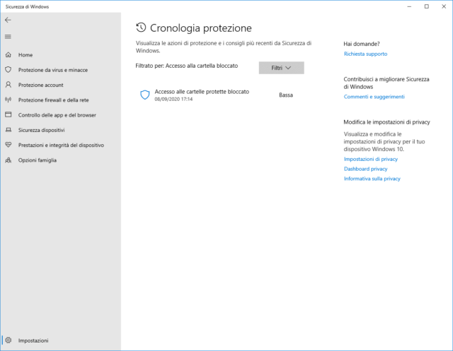 Protezione ransomware Windows 10 - 2