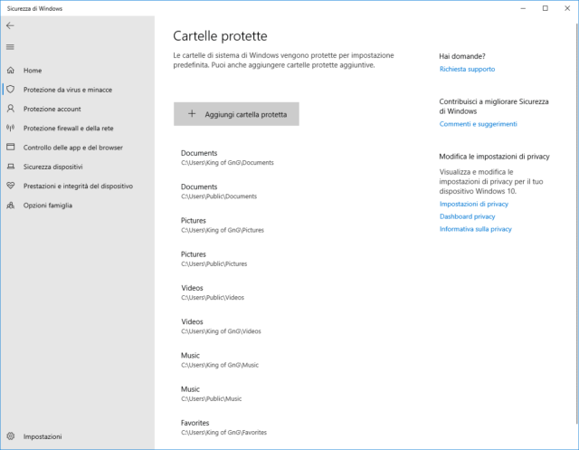Protezione ransomware Windows 10 - 3