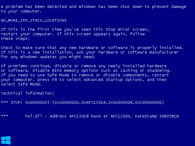 BlueScreen Screen Saver