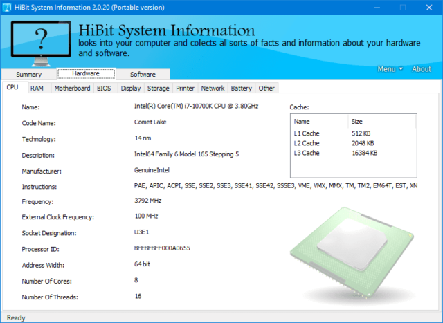 HiBit System Information - 2