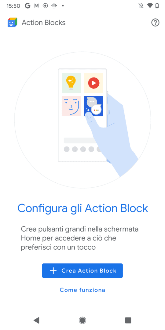 Google Action Blocks permette di creare scorciatoie a funzioni specifiche dello smartphone o a sequenze di azioni.