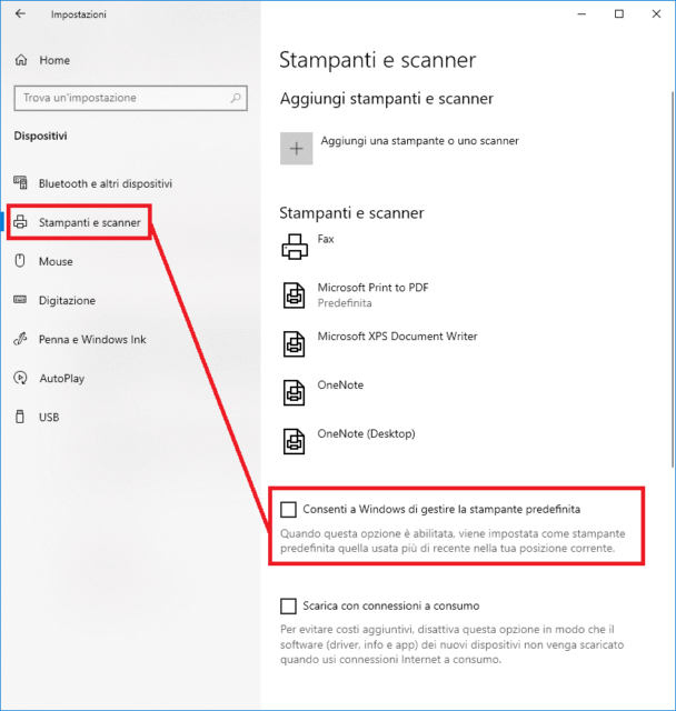 Stampante predefinita in Windows 10 - 1