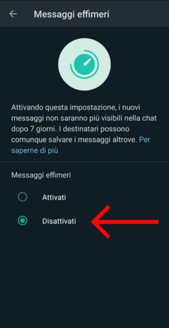 come mandare messaggi che scompaiono effimeri whatsapp (1)