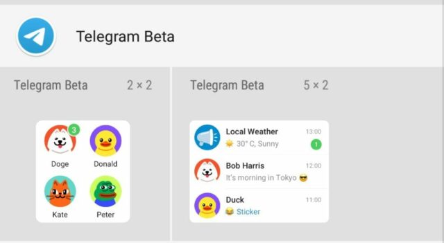 telegram beta 7.5 widget android