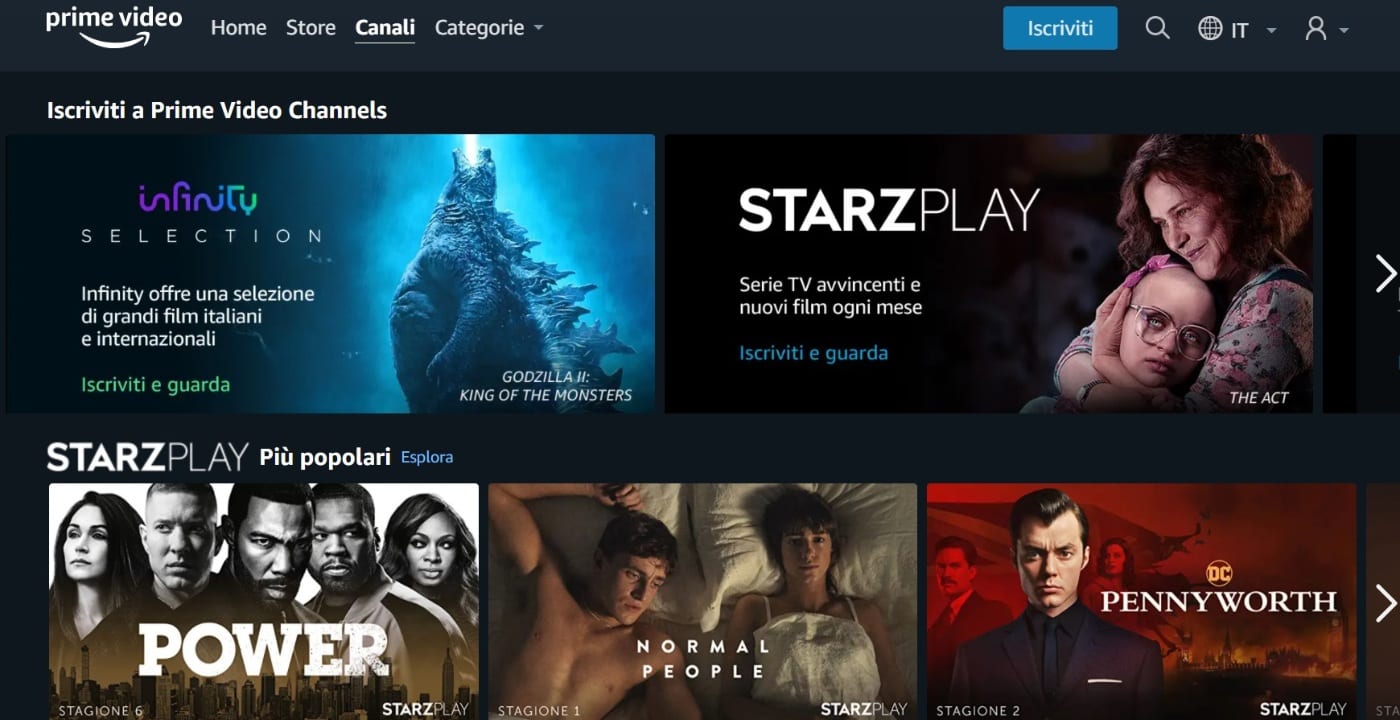 Come aggiungere STARZPLAY a Prime Video: serie TV e film
