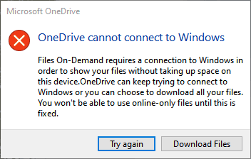 Windows 10 bug OneDrive
